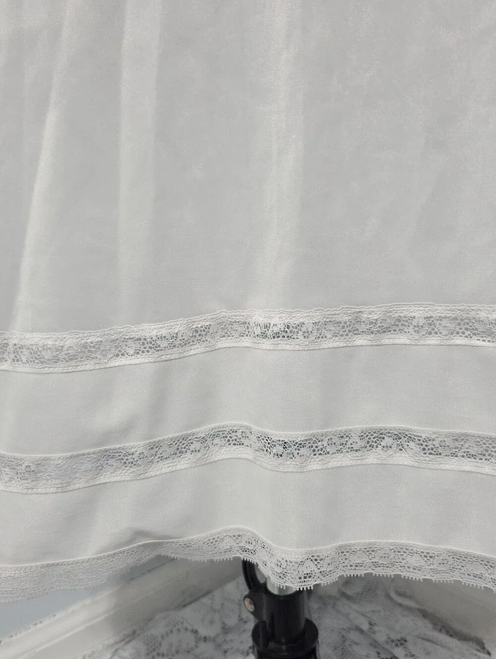 Vintage White Lace Trim Maxi Slip Dress